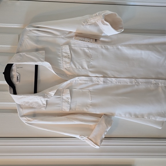 CISONO WOVENS BRAND WOMEN'S FRONT BUTTON IVORY BLOUSE SIZE LARGE - Picture 2 of 14